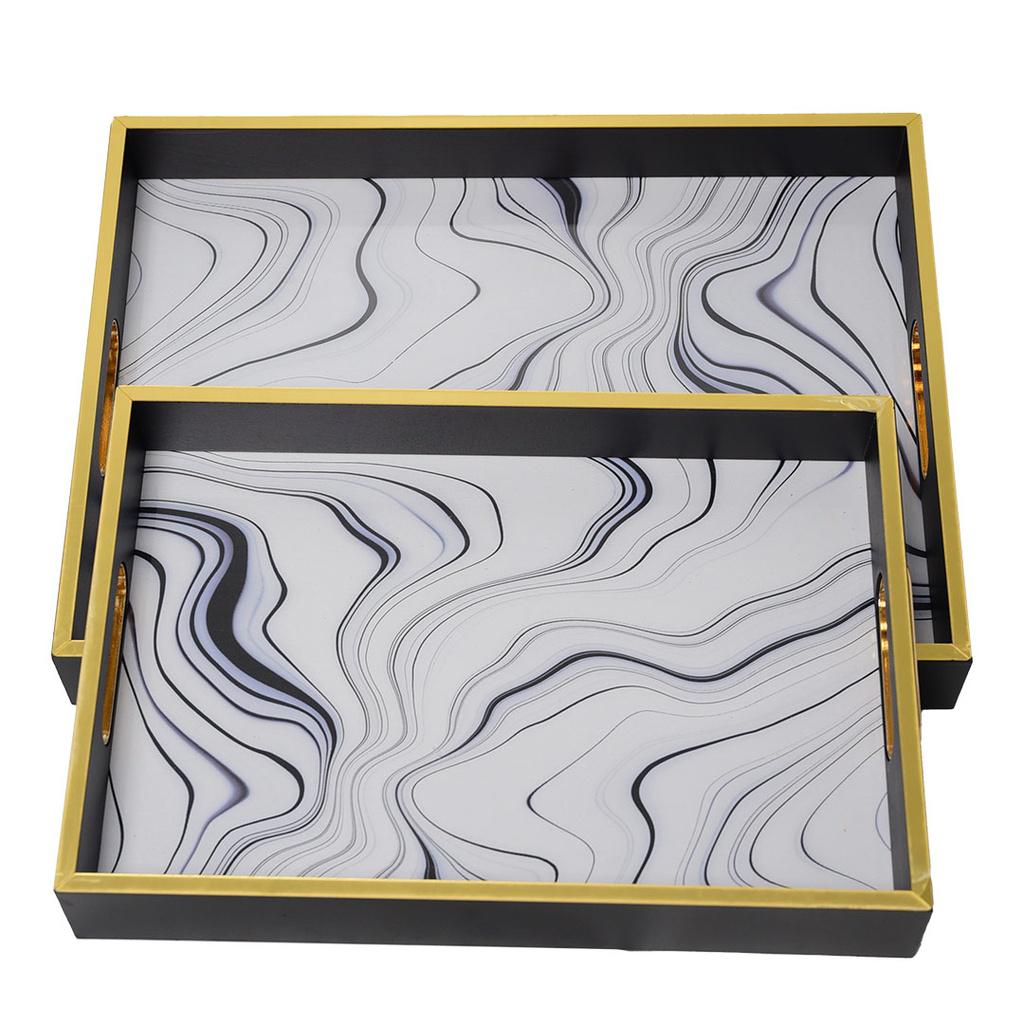 Lot de 2 Plateaux de Service En Bois M2