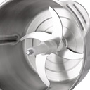 un hachoir électrique de marque RAF, modèle R.7711.  Capacité : 5 litres (5.0L). Matériau : Bol en acier inoxydable. Fonction : Hache, mixe et broie divers ingrédients (viandes, légumes, herbes, etc.). Puissance : 1200W