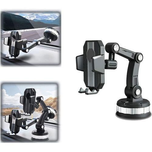 Support Téléphone Voiture Universel avec Ventouse 360° et Mécanisme de Verrouillage